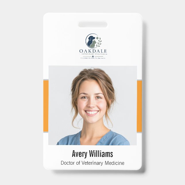 Custom Photo ID Veterinary Badge (Front)
