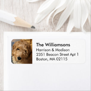 Custom photo image black white Return Address 