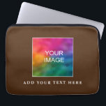 Custom Photo Image Elegant Brown Template Best Laptop Sleeve<br><div class="desc">Custom Upload Your Photo Image Picture Or Business Logo Brown Modern Elegant Template Electronics Bag / Tablet & Laptop Cases / Neoprene Laptop Sleeve 13 inch.</div>