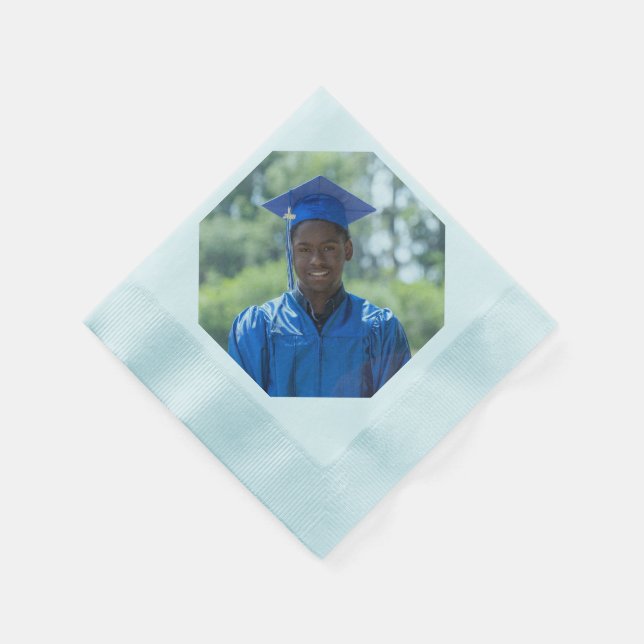 Custom PHOTO IMAGE Graduation Party Paper Napkins (Corner)