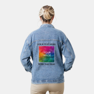 Custom Photo Image Logo Womens Elegant Modern Best Denim Jacket