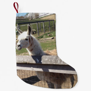 Custom photo image picture llama alpaca small christmas stocking