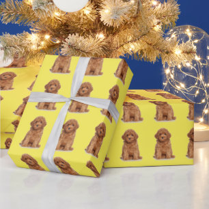 Custom photo image picture logo pattern yellow wrapping paper