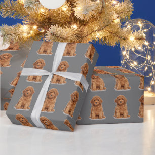 Custom photo image picture pattern dark grey wrapping paper