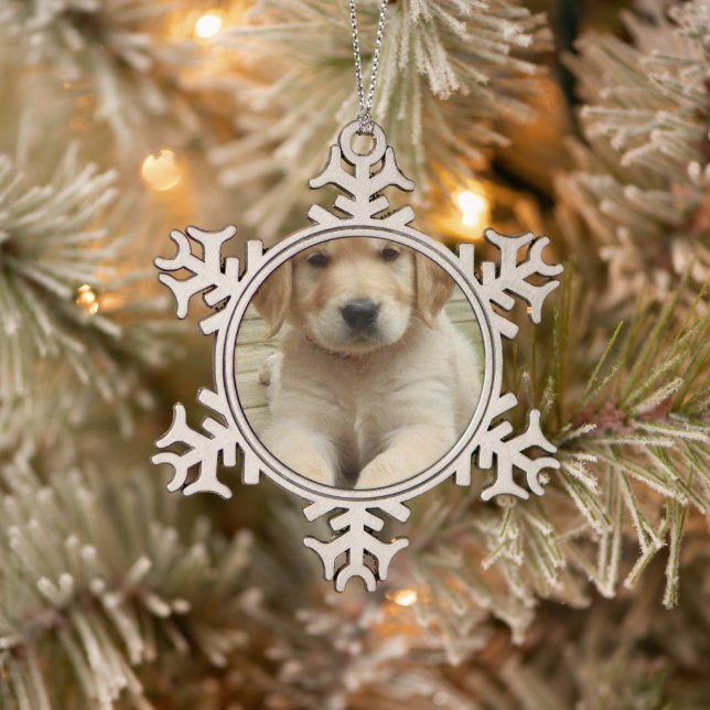Custom photo image picture snowflake pewter christmas ornament (Tree)