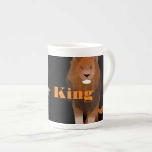 Custom Photo Image Text The King Lion  Bone China Mug