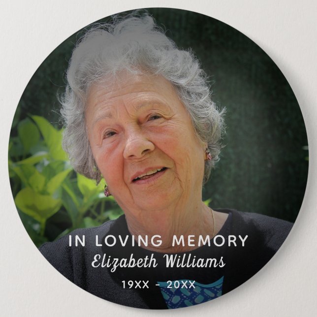 Custom Photo In Loving Memory Celebration Of Life 6 Cm Round Badge (Front)