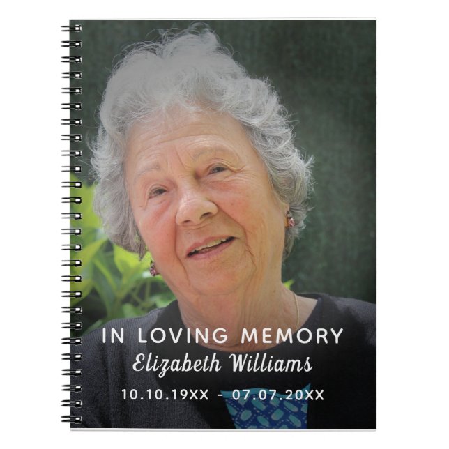 Custom Photo In Loving Memory Celebration Of Life Notebook (Front)