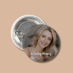 Custom Photo In Loving Memory Funeral 3 Cm Round Badge