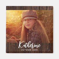 Custom Photo in Rustic Dark Brown Wood Board