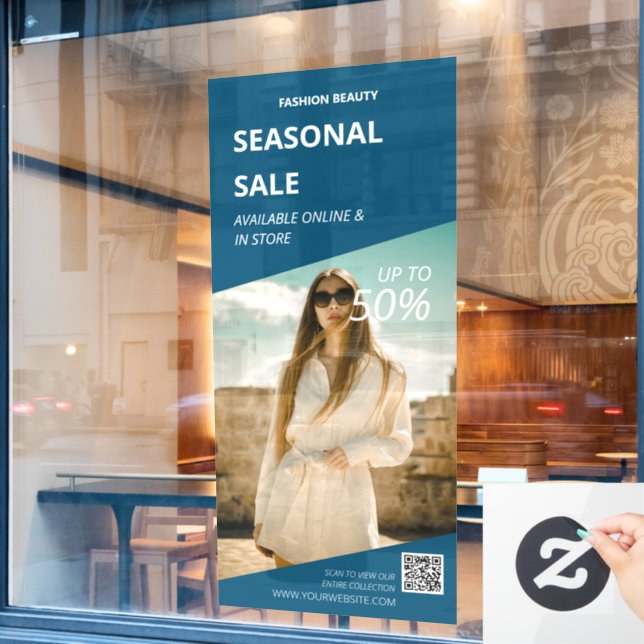 custom Photo In Store Ads Business Promo Sale Wind Window Cling (Cafe Window)