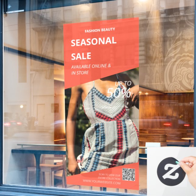custom Photo In Store Business Promo Sale Window Cling (Cafe Window)