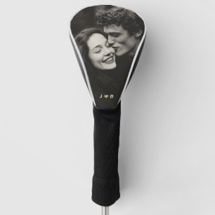 Custom Photo Initial Heart Monogram Couples Golf Head Cover