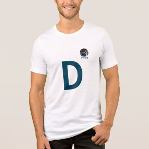 Custom Photo & Initial Monogram Template T-Shirt Tri-Blend Shirt