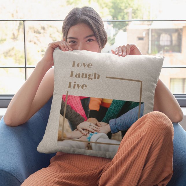 Custom Photo Inspirational Gifts for Women Beige Cushion (Custom Photo Inspirational Gifts for Women)