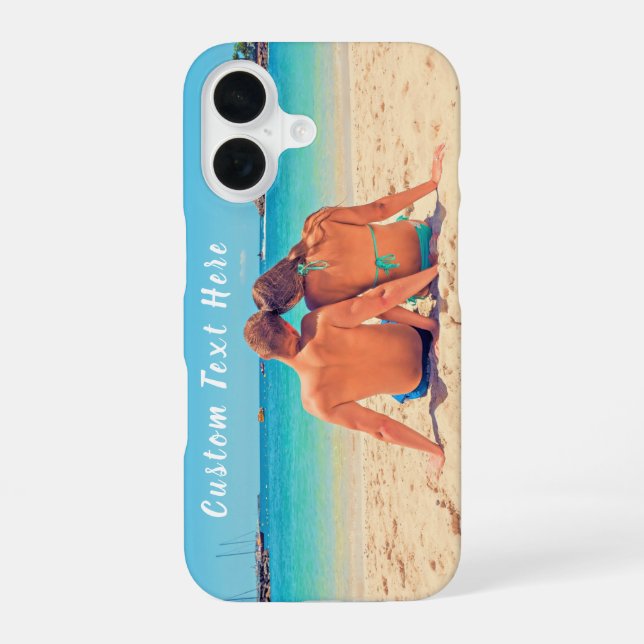 Custom Photo iPhone Case Personalised Text Name (Back)