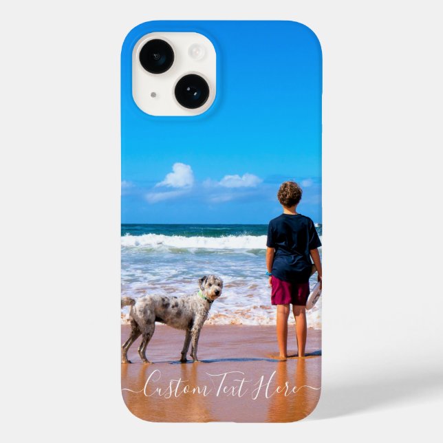 Custom Photo iPhone Case Your Photos and Text Name (Back)