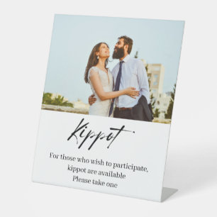 Custom Photo Jewish Wedding Kippot Sign