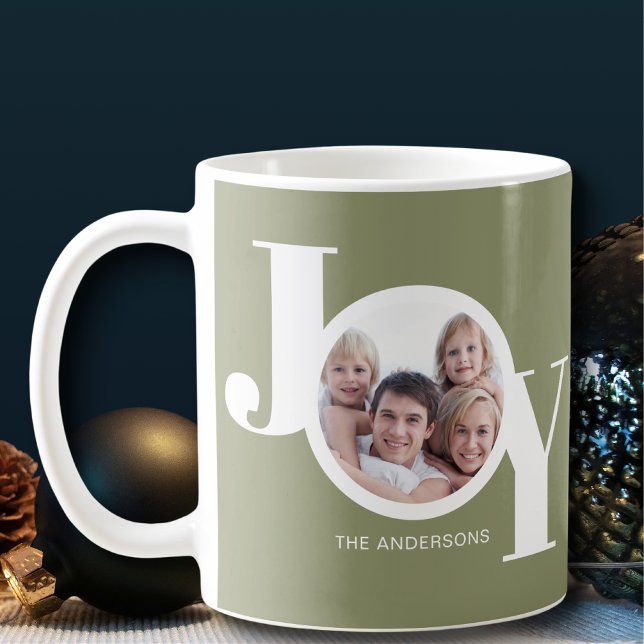 Custom Photo Joy Sage Green Coffee Mug (Creator Uploaded)