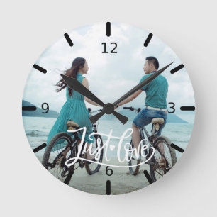 Custom Photo - Just Love Round Clock