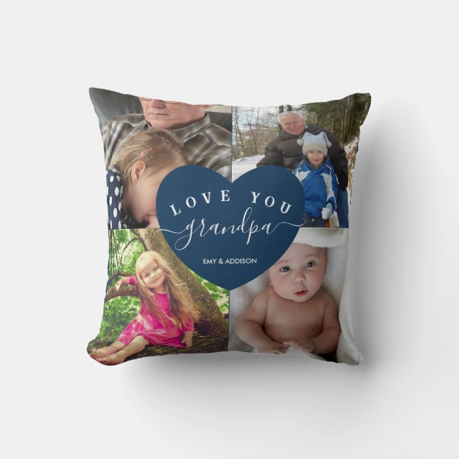 Custom Photo Keepsake GRANDPA Cute Gifts Cushion (Front)