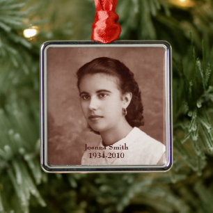 Custom Photo Keepsake Metal Tree Decoration