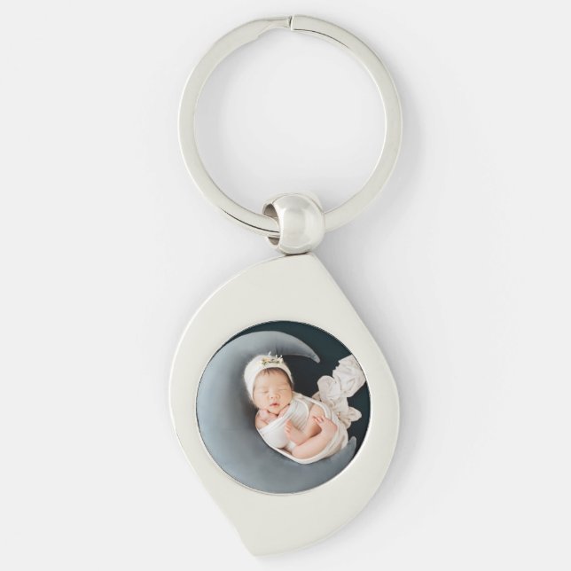 Custom photo keepsake precious baby key ring (Front)