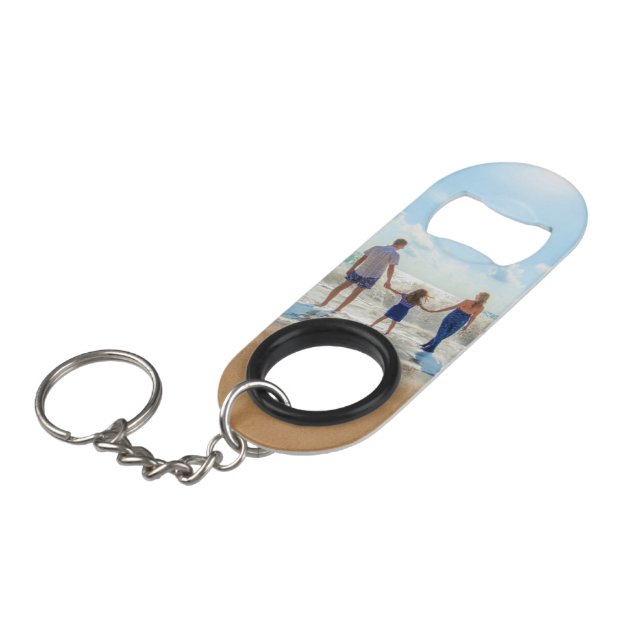 Custom Photo Keychain Bottle Opener Your Photos (Front Angled)