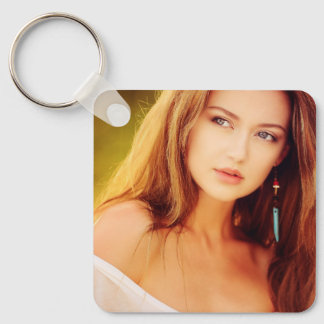 Custom PHOTO KEYCHAIN with GRAPE PURPLE BACK