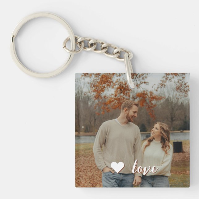 Custom Photo Keychain with Personalised Text (Front)