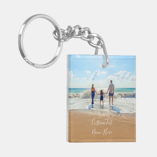 Custom Photo Keychain with Your Photos and Text (Front Left)