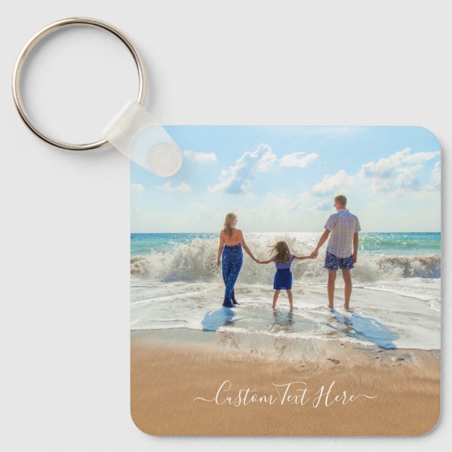 Custom Photo Keychain Your Family Photos and Text (Front)
