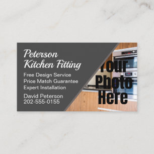 Custom Photo Kitchen Interior Design & Fitting Business Card
