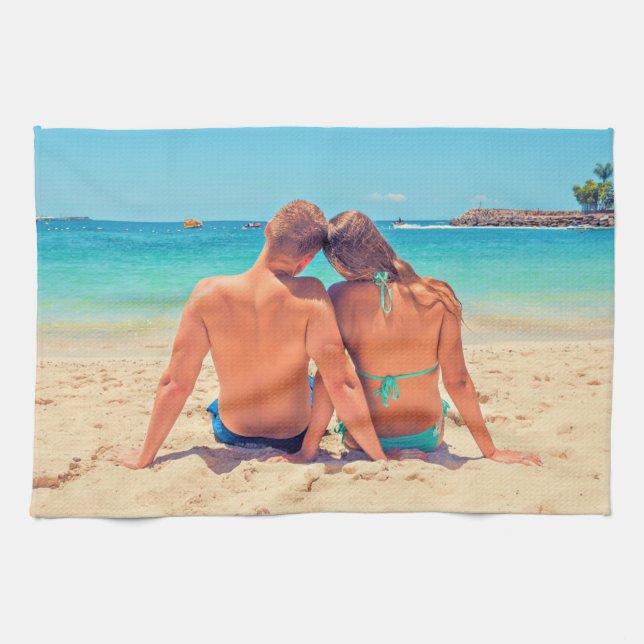 Custom Photo Kitchen Towel - Your Romantic Design (Horizontal)