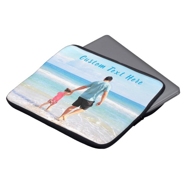Custom Photo Laptop Sleeve Personalised Text (Front Top)