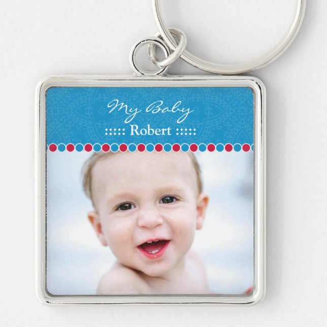 Custom Photo Large Premium Keychain (Front)