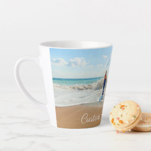 Custom Photo Latte Mug Gift Your Photos and Text