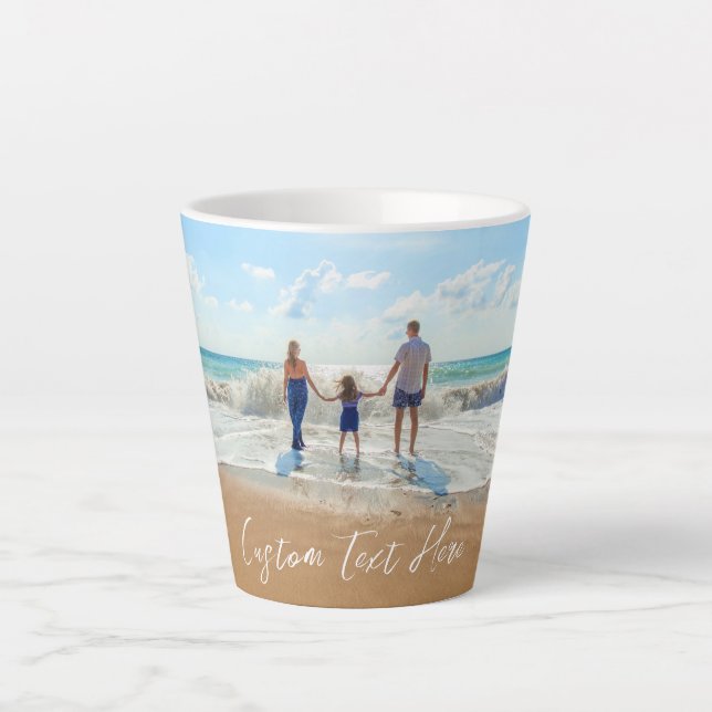 Custom Photo Latte Mug Your Photos and Text (Front)