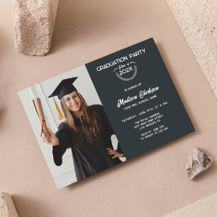 Custom Photo Laurel Graduation  Invitation