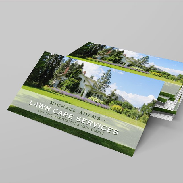 Custom Photo Lawn Care & Landscaping Business Card (Creator Uploaded)