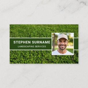 Custom Photo Lawn Mowing Yard Care Landscaper Business Card