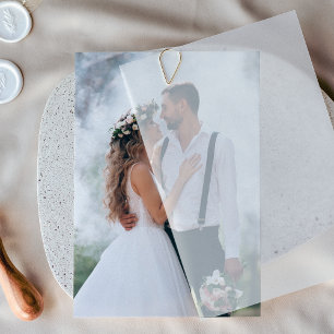Custom Photo Layer for Vellum Wedding Invitation