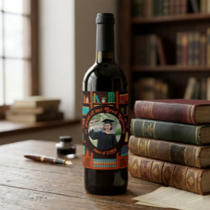 Custom Photo Library-Themed Wine Label