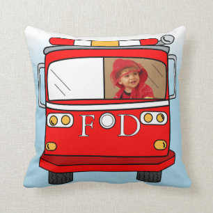 Custom Photo Little Firefighter Pillow