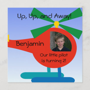 Custom Photo Little Pilot Birthday Invitation