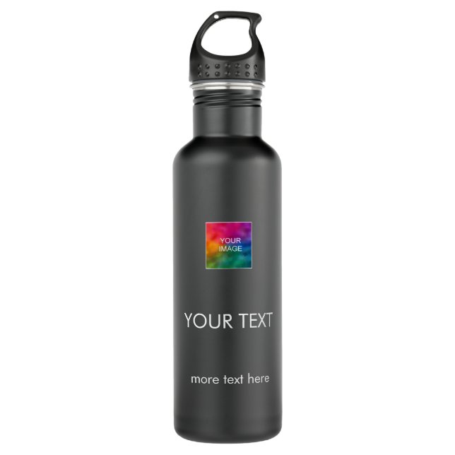 Custom Photo Logo And Text Best Modern Minimalist 710 Ml Water Bottle (Front)