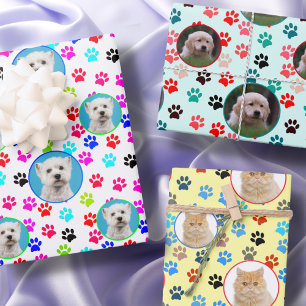 Custom Photo Logo Dog Lover Cat Lover Pet Cute Fun Wrapping Paper Sheet