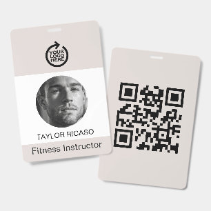 Custom Photo Logo QR Code Business Personalised ID Badge