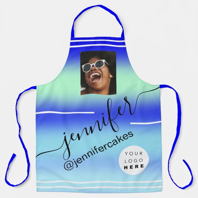 Custom Photo Logo Shop Restaurant Beach Pool Apron (Front)