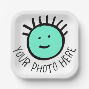 Custom Photo/Logo SQUARE Paper Plates - 7" Small